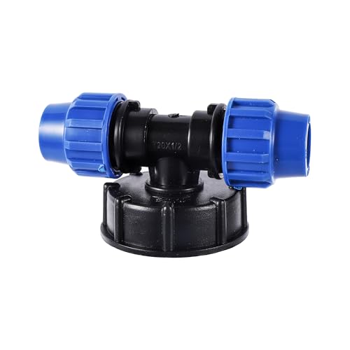 1 Stück 20/25/32 mm Kunststoff PE-Rohr Ellenbogen T-Stück Wasserverteiler IBC Wassertank Rohr T-Form Verbindung Gartenbewässerungsadapter(32mm) von Casetlong