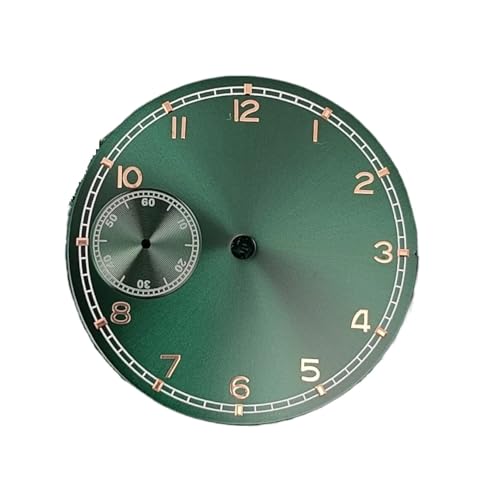 1 Stück 37 mm Zifferblatt Ziffern Zifferblätter Uhr Reparaturteile Ersatz for ETA 6497 MAR-G 3600 Uhrwerk(Green face rose gold) von Casetlong