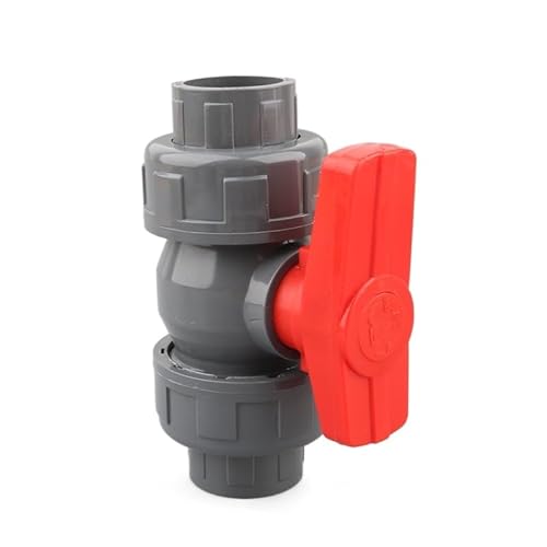 1 stück PVC-Kugelhahn 20 25 32 40 50mm Wasserleitung Kugelhahn Gartenbewässerung Aquarium PVC-Rohr Ventil(Szary,ID 40mm) von Casetlong