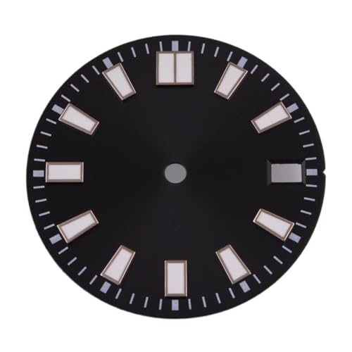 1PC 28,5mm Schwarz Weiß Braun Dunkelblau Blau Grün Uhr Zifferblatt Grün NH35 NH36 Bewegung 3 Uhr 3,8 Uhr 4 Uhr(Black) von Casetlong