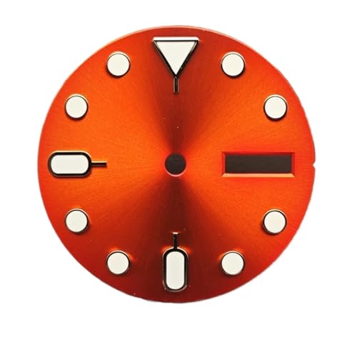 1PC 29MM NH36 Uhr Zifferblatt Orange Zifferblatt Mit Grün Leuchtenden Wochenkalender Uhr Gesichter for NH36 4R Bewegung Zubehör(NO-104) von Casetlong