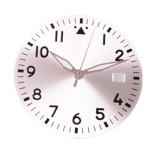 1PC 33,8 MM Weiß Grün Schwarz Blau Uhr Zifferblatt Zeiger Fit NH35 NH35A Bewegung Grün Leuchtende Uhr Zubehör(Silver White) von Casetlong