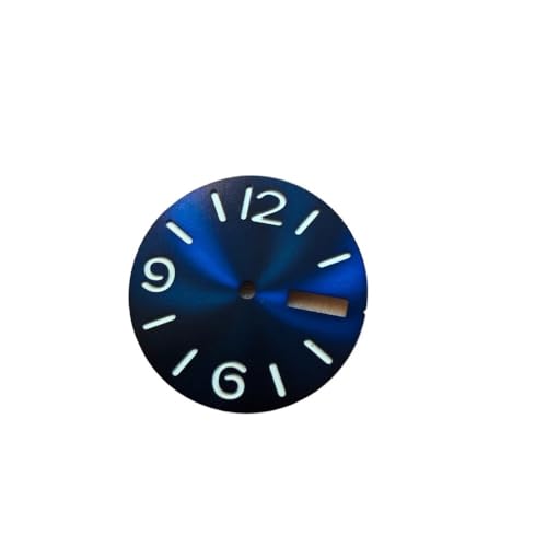 1PC Blank Uhr Zifferblatt for NH36 28,5mm Blau Grün Uhr Gesichter Grün Leuchtende for NH36A Bewegung(Blue) von Casetlong