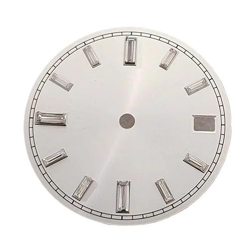 1PC NH35 Uhr Zifferblatt 28,5mm Mehrfarbige Uhr Gesichter Keine Leuchtende Uhr Ersatzteile for NH35A NH36 Bewegung(Silver) von Casetlong