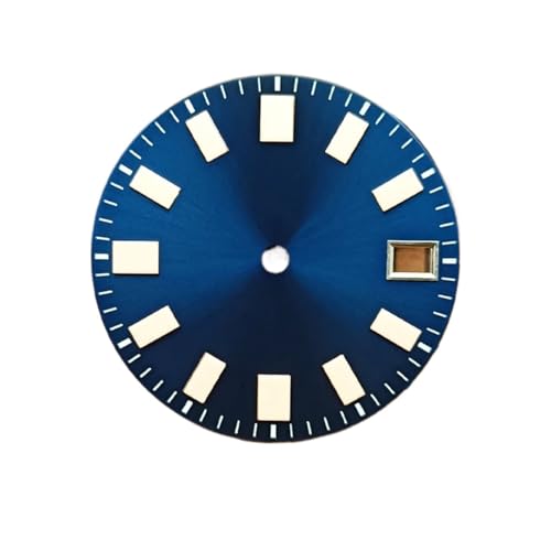 1PC Uhr Zifferblatt Zubehör Kalender Leucht Zifferblatt 28,5mm for NH3 Serie 35 36 Bewegung Uhr Ersatzteile(5blue) von Casetlong