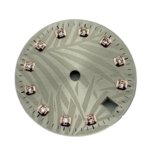 1PC Uhrenteile 28,5 mm Zifferblatt NH35 Uhrwerk 3 Uhr Krone 3,8 Uhr Krone Grün Grau Gelb(03) von Casetlong