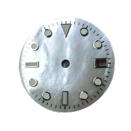 1PC Zifferblatt 28,5mm Uhr Gesicht Zubehör C3 Grün Leuchtende for NH Bewegung 35 Bewegung Uhr Zifferblatt(White) von Casetlong