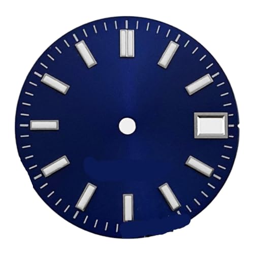1pc 28,5mm NH35 Uhr Zifferblatt Gesicht Uhr Zubehör for NH35 4R35 7S Bewegung Einzel Kalender Uhr Gesicht Reparatur ersatz(Blue) von Casetlong