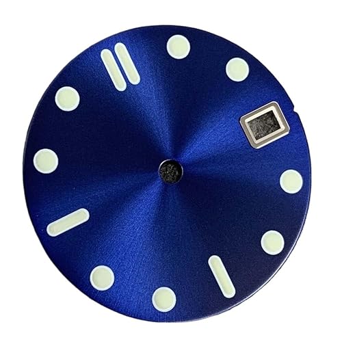 1pc 28,5mm Uhr Zifferblatt Grün Leuchtende Uhr Gesichter Sunray Matt Zifferblatt Uhr Zubehör for NH35 NH36 4R 7S Bewegung(Light green Sunburst) von Casetlong