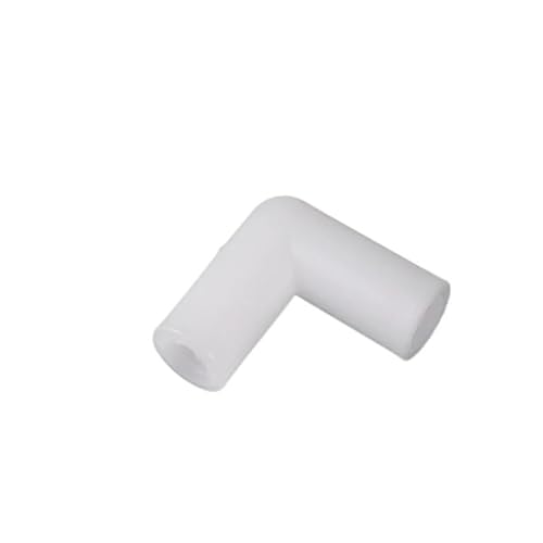 Casetlong 1/10 Stück Kunststoff-Anschluss, weiß, ID 8 mm, gerader Winkel, stereoskopisches T-Stück, Garten, Obstgarten, Rasenbewässerung, DIY-Zelt, Regal, Rohrverschraubungen(Elbow Connector,10Pcs) von Casetlong