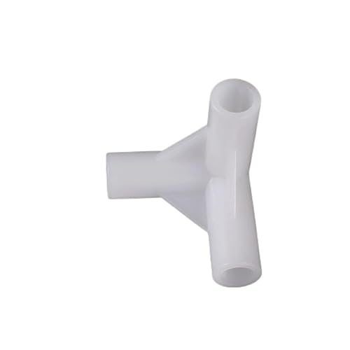 Casetlong 1/10 Stück Kunststoff-Anschluss, weiß, ID 8 mm, gerader Winkel, stereoskopisches T-Stück, Garten, Obstgarten, Rasenbewässerung, DIY-Zelt, Regal, Rohrverschraubungen(Stereoscopic Tee,1Pc) von Casetlong