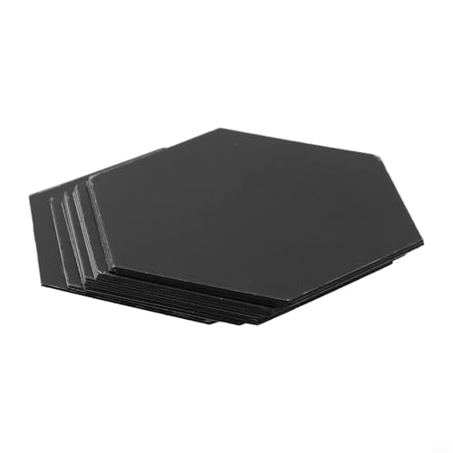 12 Acryl-Wandaufkleber, sechseckig, für einzigartiges und stilvolles Wohndesign (schwarz) von CashMuch