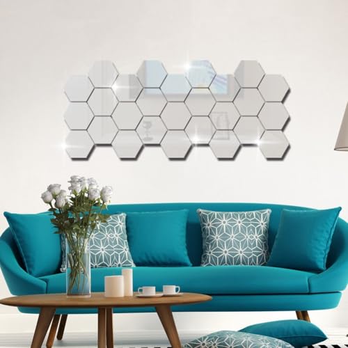 12 Wandaufkleber, Acryl, sechseckig, für einzigartiges und stilvolles Wohndesign (goldfarben) von CashMuch