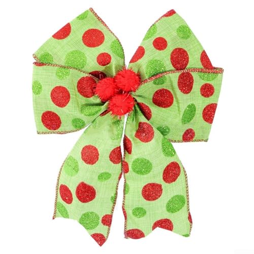 12-teiliges Set aus Polyester-Weihnachtsbaumschleifen mit dekorativem Punktmuster für den Einsatz auf Bäumen, Gärten, Wänden, Zäunen und Treppen, um die Weihnachtsdekoration zu verbessern (kleine 12-teiliges Set aus Polyester-Weihnachtsbaumschleifen mit dekorativem Punktmuster für den Einsatz auf Bäumen, Gärten, Wänden, Zäunen und Treppen, um die Weihnachtsdekoration zu verbessern (kleine von CashMuch