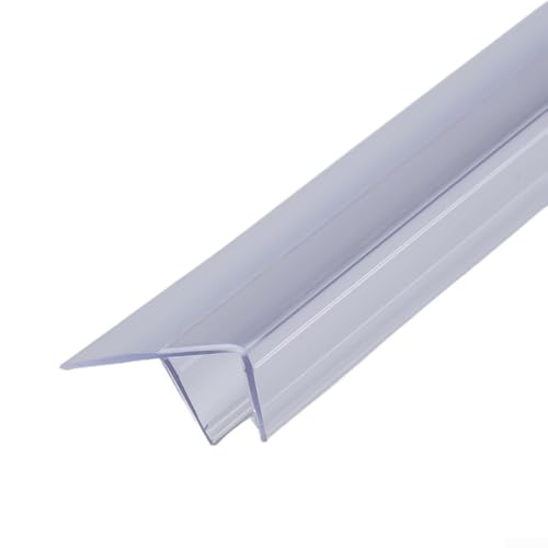2 Stück 0 5 m Badezimmer-Wasserhaltestreifen, F-förmige seitliche Dichtung für rahmenlose Schiebetüren, wasserdichtes und flexibles PVC-Material mit starker Zähigkeit (10 mm) von CashMuch