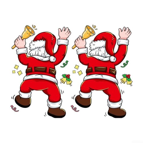2-teiliges Weihnachtsmann-Fensteraufkleber-Set mit wasserdichter statischer PVC-Folie, wiederverwendbar und neu positionierbar für Feiertags-Fensterdekoration 2-teiliges Weihnachtsmann-Fensteraufkleber-Set mit wasserdichter statischer PVC-Folie, wiederverwendbar und neu positionierbar für Feiertags-Fensterdekoration von CashMuch