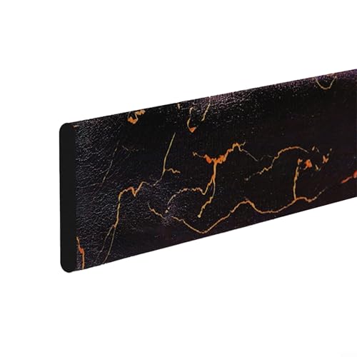 2M Schaumstoff Baumwolle Sockelleiste Wandaufkleber mit 3D Design und verdickten Anti-Kollisionsstreifen für Innenwandschutz (Schwarz Gold Muster) von CashMuch