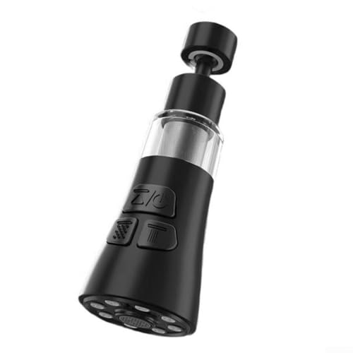 360 Grad drehbare Küchenarmatur-Verlängerung, 3-in-1-Sprühkopf mit Strahl, Spray und fokussierten Strahl-Optionen, entworfen für effiziente Küchenspüle und Wasserhahn-Kompatibilität (schwarz) von CashMuch