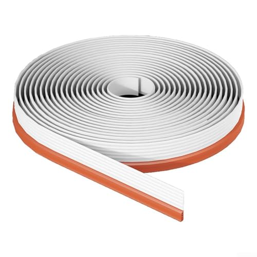 4M Rolle Fensterdichtungsstreifen mit dreilagigem TPE-Material zur Blockierung von Wind, Lärm und Staub, geeignet für Schiebefenster mit schmaler Spurkompatibilität (weiß + orange) von CashMuch