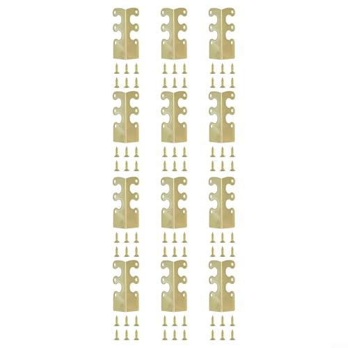 6 Stück Vintage-Metall-Eckenschutz für die Verwendung mit Sockelleisten in Häusern und gewerblichen Umgebungen für lang anhaltenden Schutz (Gold 12 Stück) von CashMuch