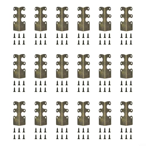 6 Stück Vintage-Metall-Eckenschutz für die Verwendung mit Sockelleisten in privaten und gewerblichen Umgebungen für lang anhaltenden Schutz (Bronze 18 Stück) von CashMuch
