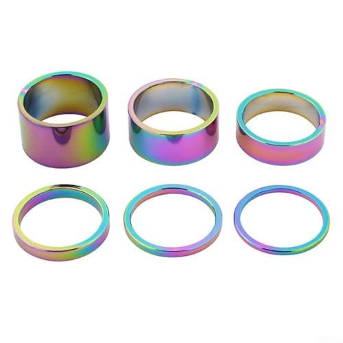 6-teiliges Mountainbike-Gabel-Abstandhalter-Set, Headset-Unterlegscheiben zur Verbesserung des Fahrerlebnisses 6-teiliges Mountainbike-Gabel-Abstandhalter-Set, Headset-Unterlegscheiben zur Verbesserung des Fahrerlebnisses von CashMuch