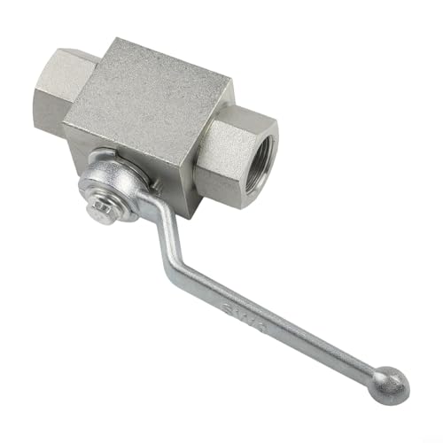 7250 PSI Hydraulischer Kugelhahn aus Karbonstahl mit Griff aus Zinklegierung, 2-Wege-NPT-Gewindeanschluss für Hochdruckanwendungen (M22 x 1,5) von CashMuch