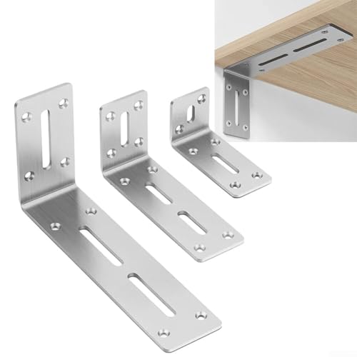 90-Grad-Winkelhalterung für Möbel, Schranktür, Verstärkung mit kaltgewalztem Stahl-Design (40 x 80 mm) von CashMuch