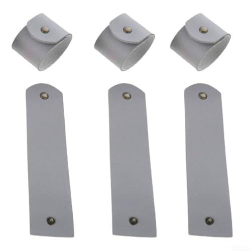 Ästhetisches kulinarisches Erlebnis mit handgefertigtem Leder-Serviettenring-Set von 6 (grau) von CashMuch