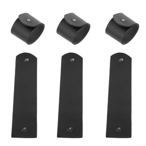 Ästhetisches kulinarisches Erlebnis mit handgefertigtem Leder-Serviettenring-Set von 6 (schwarz) von CashMuch