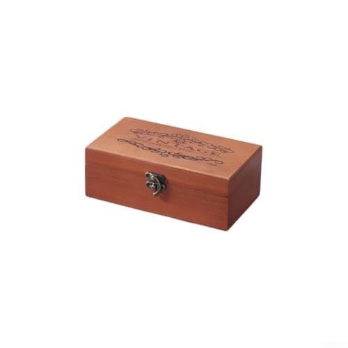 Aufbewahrungsbox aus Holz im Vintage-Stil mit Schloss zur sicheren Aufbewahrung von Schmuck und wichtigen Dokumenten (S) von CashMuch
