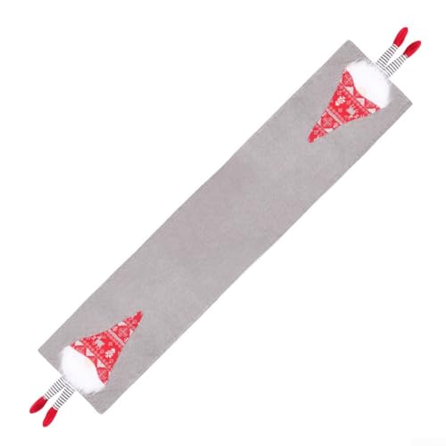 Auffälliger Weihnachtstischläufer mit lustigem Design, um Ihre saisonale Dekoration zu verschönern (grau) von CashMuch