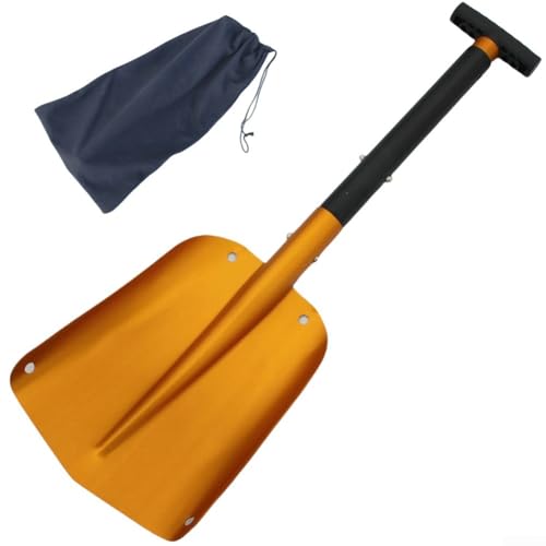 Ausziehbare Schneeschaufel mit verdicktem Griff, ideal für effiziente Schneeräumung im Winter (Gold) von CashMuch