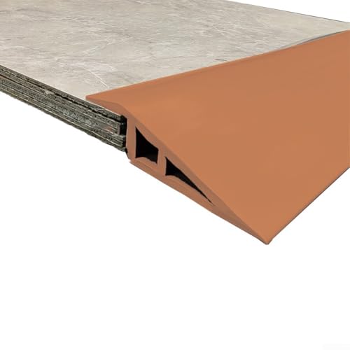 Bodenübergangsstreifen für Laminatböden und Fliesen mit flachem PVC-Design, 99 cm Länge, Schwellenabdeckung für sichere und reibungslose Bodenhöhenänderung (Grau) von CashMuch