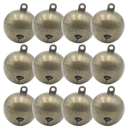 CashMuch 12 Stück 25 mm kleine Glocken, Metall Jingle Bells, Weihnachten Kupfer Metall Klank von Glocken für DIY Windspiele Weihnachtsdekoration Urlaub Handwerk CashMuch 12 Stück 25 mm kleine Glocken, Metall Jingle Bells, Weihnachten Kupfer Metall Klank von Glocken für DIY Windspiele Weihnachtsdekoration Urlaub Handwerk von CashMuch