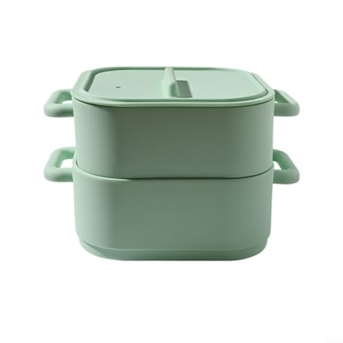 CashMuch 2 Stück Silikon-Dampfgarer für Mikrowelle, Gemüse und Fisch, Dampfgarer für Backofen/Kühlschrank, Kochen, Dämpfen und Lebensmittelaufbewahrung, Utility 22 x 17 x 14 cm (grün) von CashMuch
