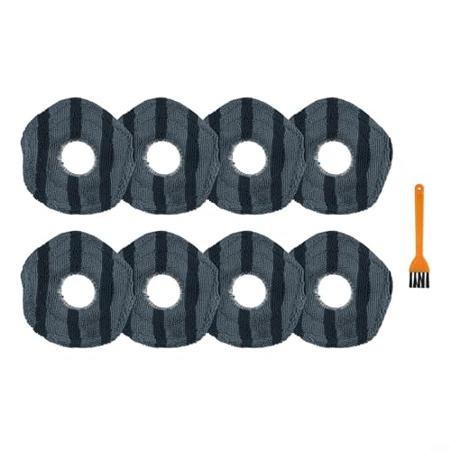 CashMuch 4/8 Stück Mikrofaser-Wischmopp-Pad-Set für Eufy für X10 Pro für Omni für X9 Pro Roboter-Staubsauger für Hartholzfliesen, Teppichböden mit Reinigungsbürste (A) von CashMuch