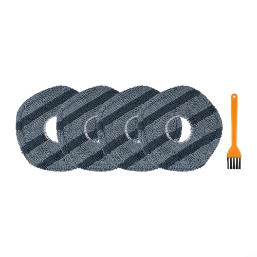 CashMuch 4/8 Stück Mikrofaser-Wischmopp-Pads Set für Eufy für X10 Pro für Omni für X9 Pro Roboter-Staubsauger für Hartholzfliesen, Teppichböden mit Reinigungsbürste (B) von CashMuch