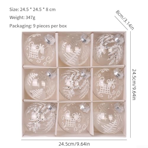 CashMuch Bruchsicheres Weihnachtskugel-Set – PET-Kugeln bemalte Oberfläche, hängende Dekorationen, für Zuhause, Büro, Hotel, Ferienzeit, mehrere Farben (weiß) von CashMuch