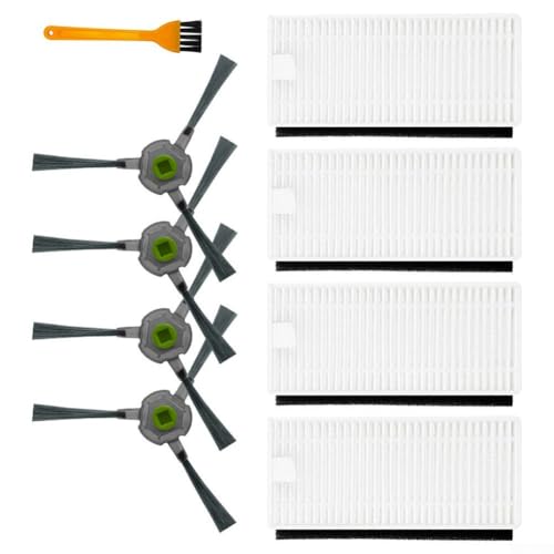 CashMuch Ersatz-Seitenbürsten und Filter-Set für U180/M201/L3 Roboter-Staubsauger, für Teppich- und Bodenreinigung von CashMuch