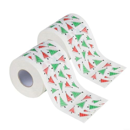 CashMuch Festliches Weihnachts-Toilettenpapier Weihnachtsmann-Muster Druck Urlaub Badezimmer Dekor Zubehör Zwei Schichten Holz Zellstoff Rolle 24 Meter (E) von CashMuch