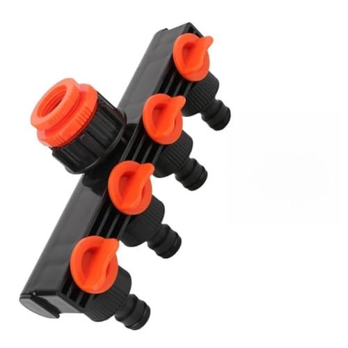 CashMuch Gartenbewässerung, 4-Wege-Schlauchumsteller mit Ventilanschluss, Verteiler, Wasserhahn-Splitter, vier unabhängige Schalter für Bewässerung von CashMuch