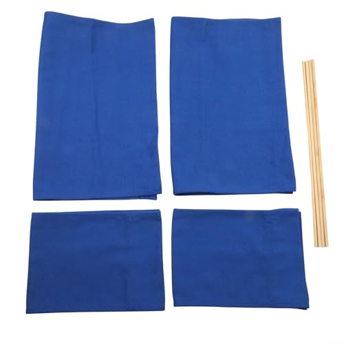 CashMuch Gestreifte Stuhlhussen aus Segeltuch für runde Stangen, Regiestühle – 2er-Pack mit einfacher Installation (blau) von CashMuch