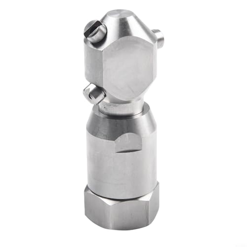 CashMuch Industrielle Tankreinigungs-Sprühkopf, Edelstahl, um 360 Grad drehbare Düse, für Behälter, Eimer, Trommelwaschanlage und Fassrohr-Unterlegscheibe (1,9 cm) von CashMuch