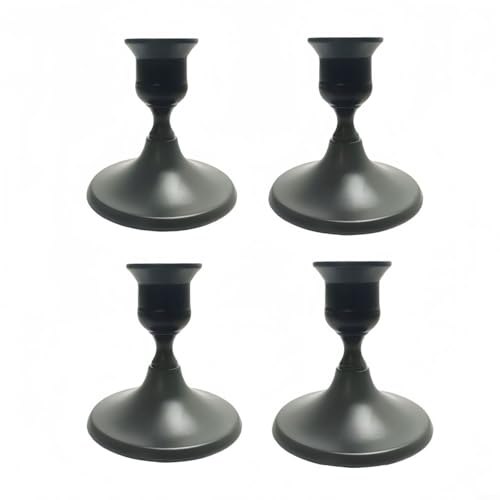 CashMuch Kerzenhalter, Kerzenhalter, Vintage-Tischdekoration, Halloween-Dekoration, für Hochzeit, Weihnachten, Kamin, Kaminsims, 4 Stück, Schwarz B (4)) von CashMuch