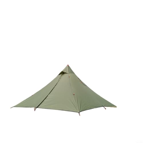 CashMuch Leichtes Zwei-Mann-Pyramiden-Wanderzelt mit Vorder- und Hintertüren, Ofenbelüftung, 210T Ripstop-Gewebe, wasserdichter Boden, ideal für Camping und Trekking (Außenzelt grün) von CashMuch