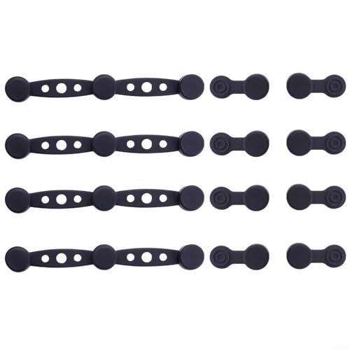 CashMuch Magnetische Silikon-Schnalle zum Festhalten von Pergamentpapier, sicherer Korb, für alle Luftfritteusen-Modelle, mit 4 langen 8 kurzen Schnallen (schwarz) von CashMuch