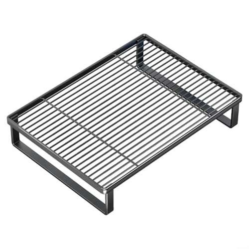 CashMuch Mikrowellen-Ofenregal, 40 x 30 cm, platzsparendes Regal, robuster Metallständer für Küchenarbeitsplatten, Herdabdeckungshalter, Mehrzweck-Aufbewahrungslösung (schwarz) von CashMuch