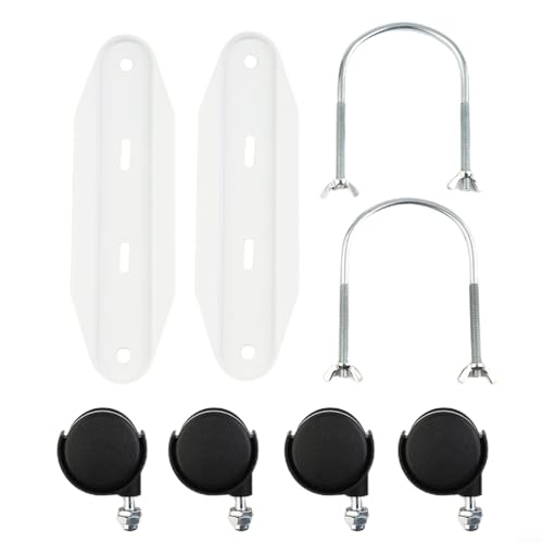 CashMuch Mobiler Ständer für Elektroheizung, Karbonstahl, Heizkörperhalterungen mit 360° drehbaren Rollen, 2 Stück (schwarz) von CashMuch