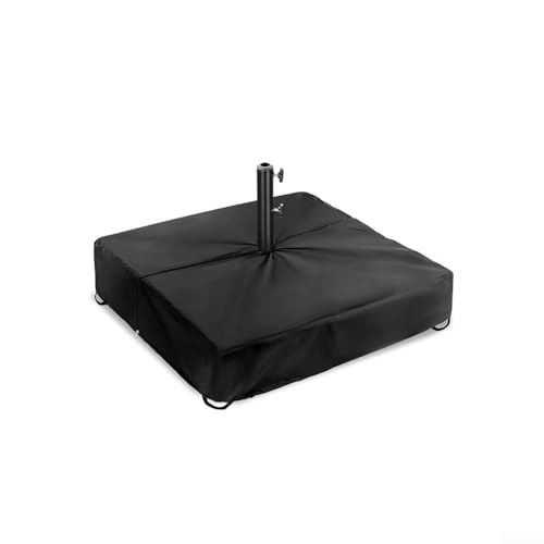 CashMuch Outdoor Schirmständer Abdeckung Wasserdicht Quadratisch Sonnenschirm Ständer Schutzhülle mit Reißverschluss 210D Oxford Stoff Schwarz (53,3 x 53,3 x 12,7 cm) von CashMuch